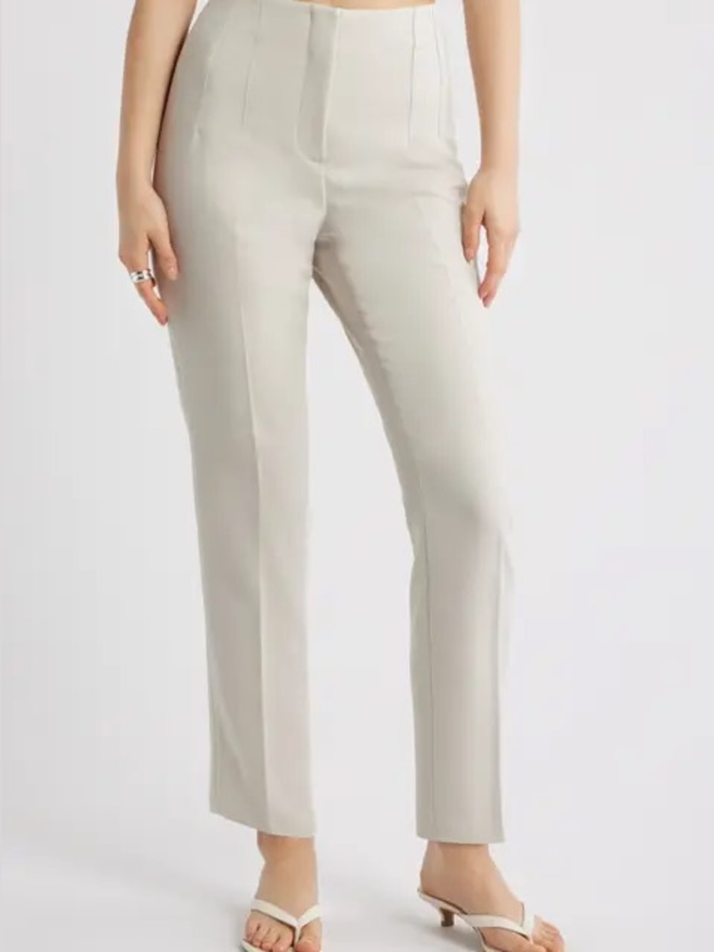 Cream Straight Leg Pants